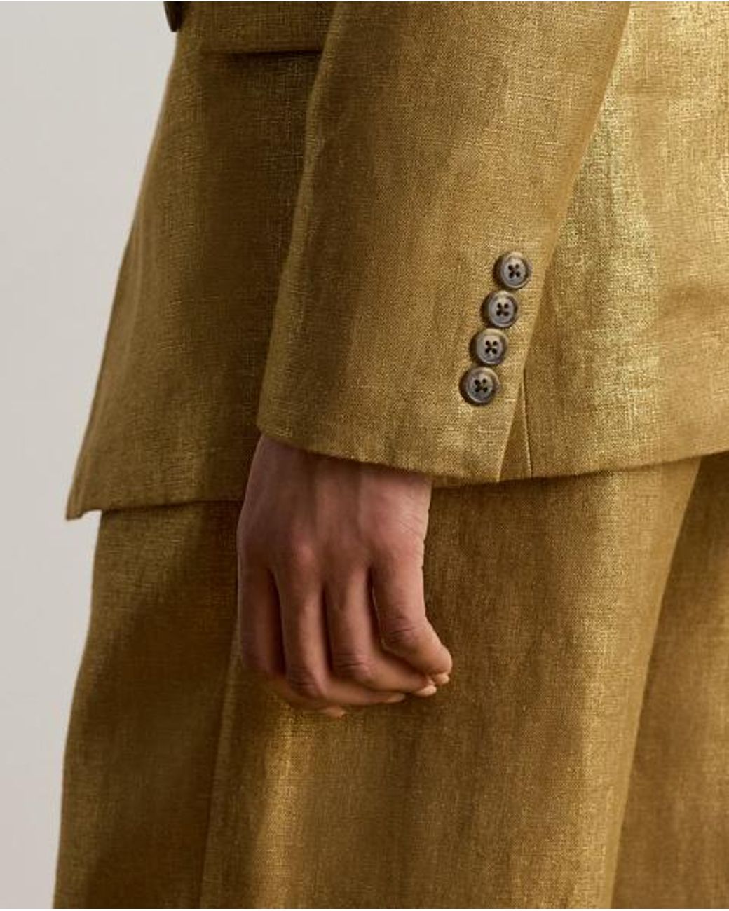 Ralph Lauren Green Foiled Linen Blazer