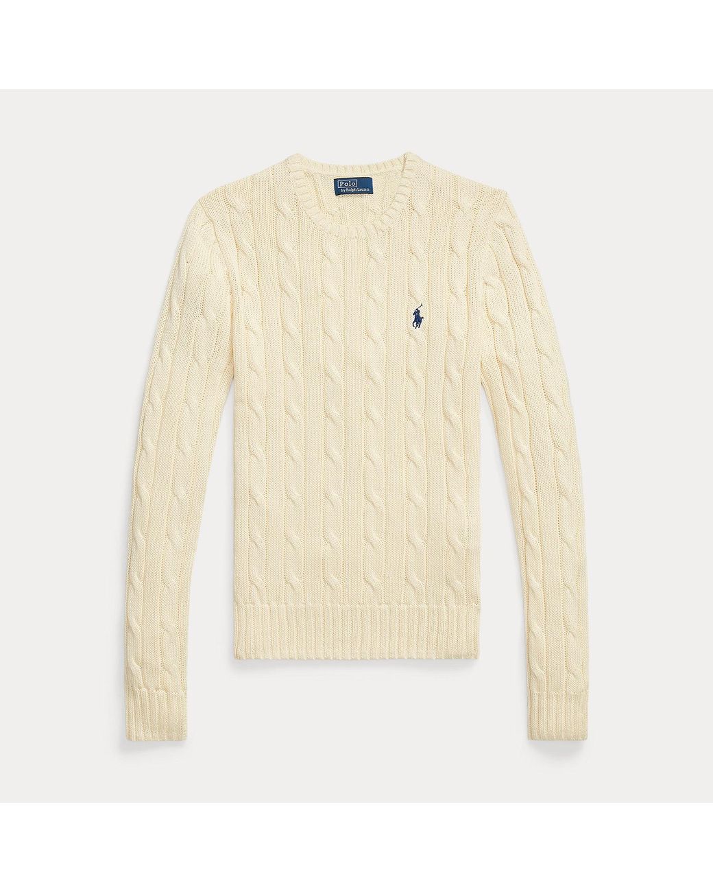 Polo Ralph Lauren Natural Cable-Knit Cotton Crewneck Jumper