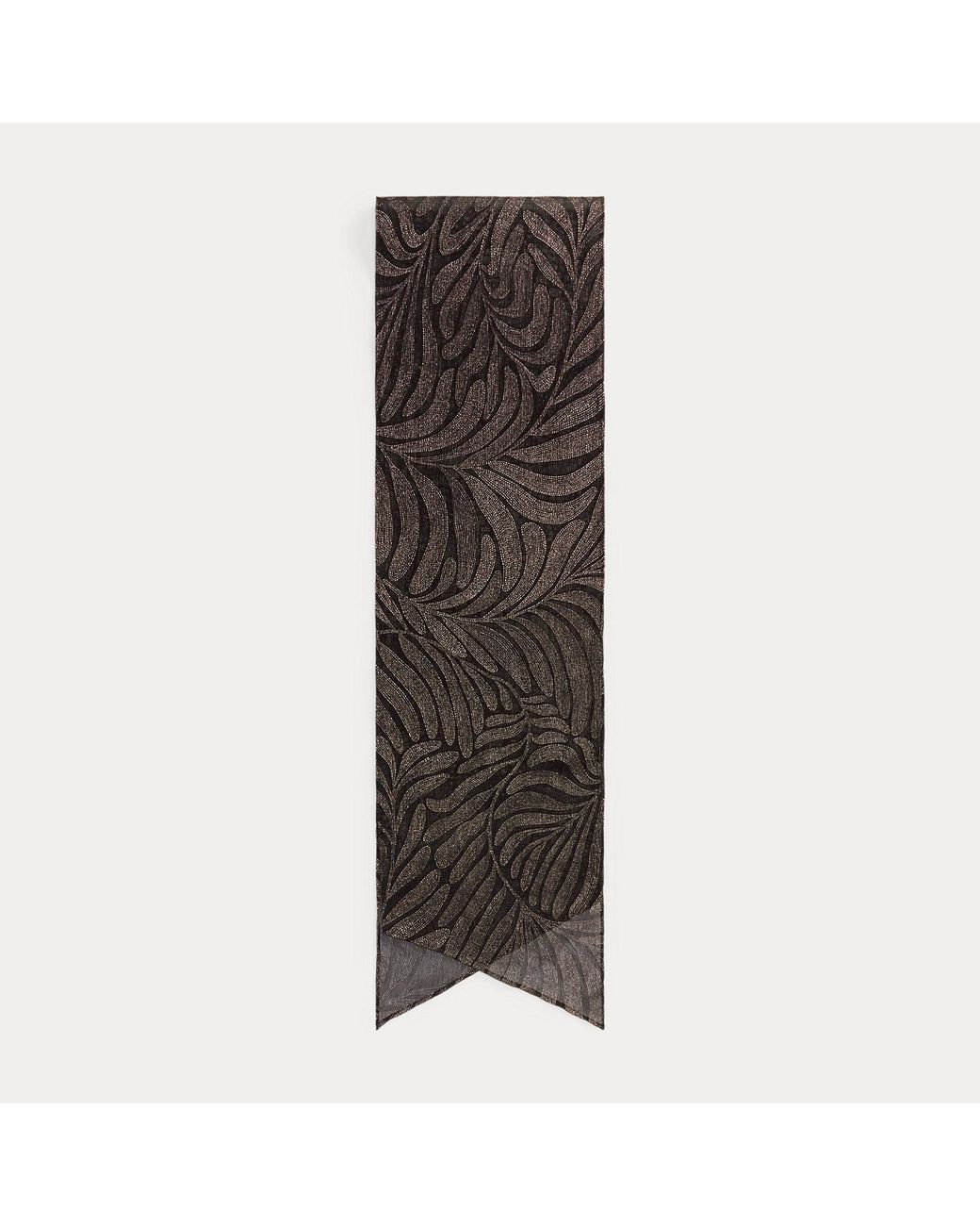 Ralph Lauren Black Foiled Crinkle Chiffon Wrap Scarf