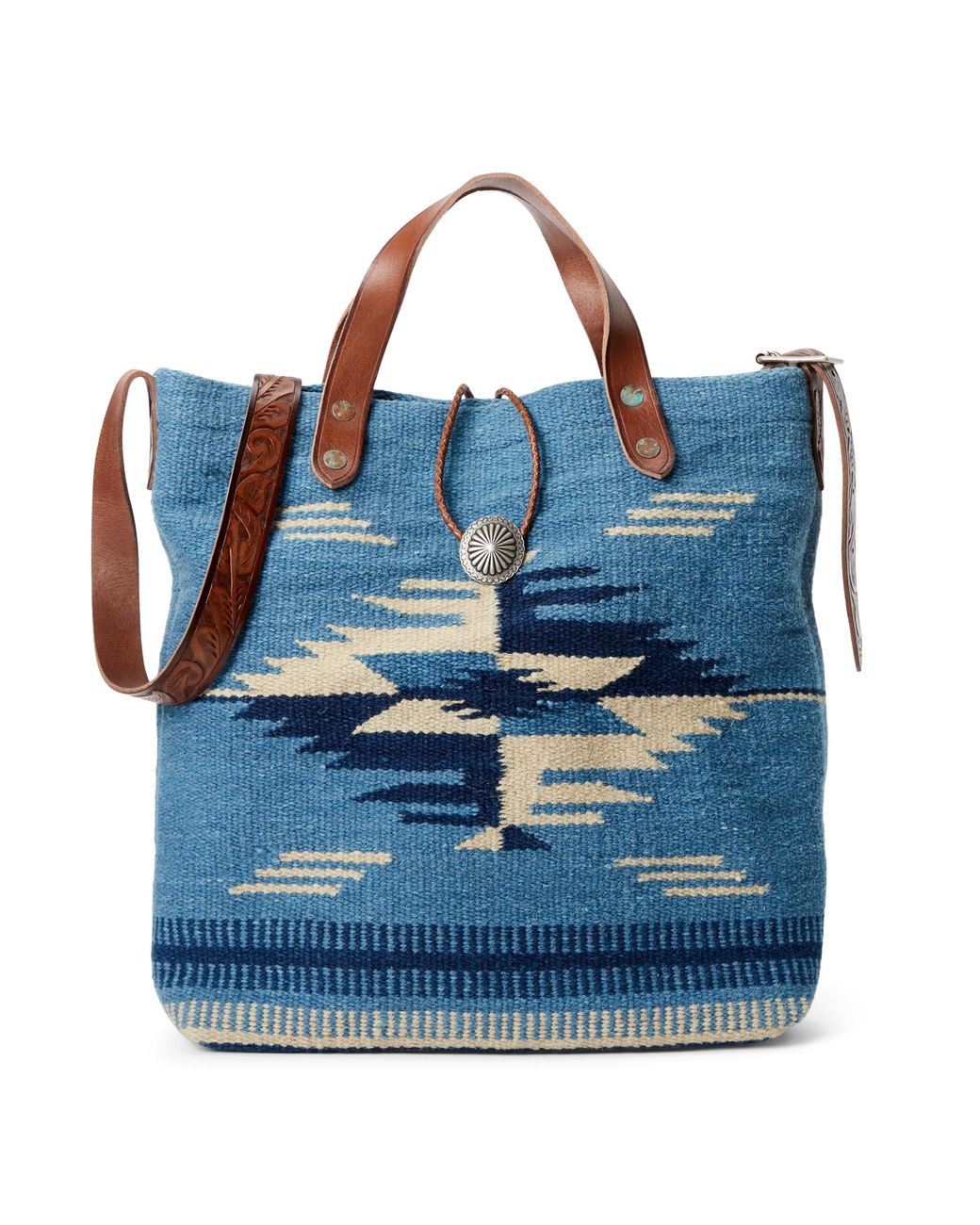 Ralph Lauren Cotton Handwoven Indigo Jacquard Bag in Blue for Men Lyst