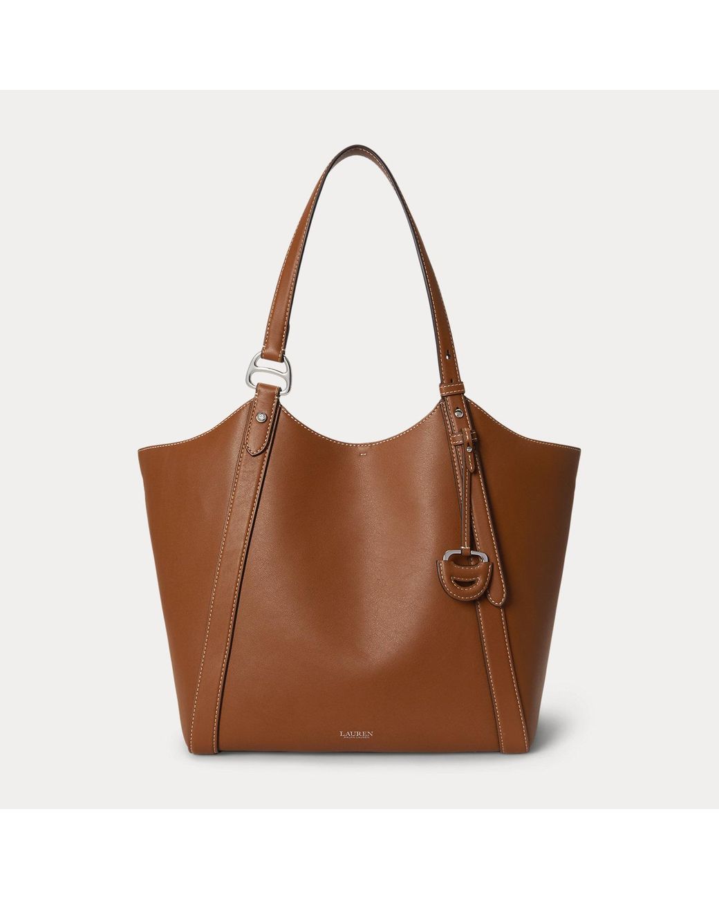 Ralph Lauren Blue Nappa Leather Large Tasha Tote Bag