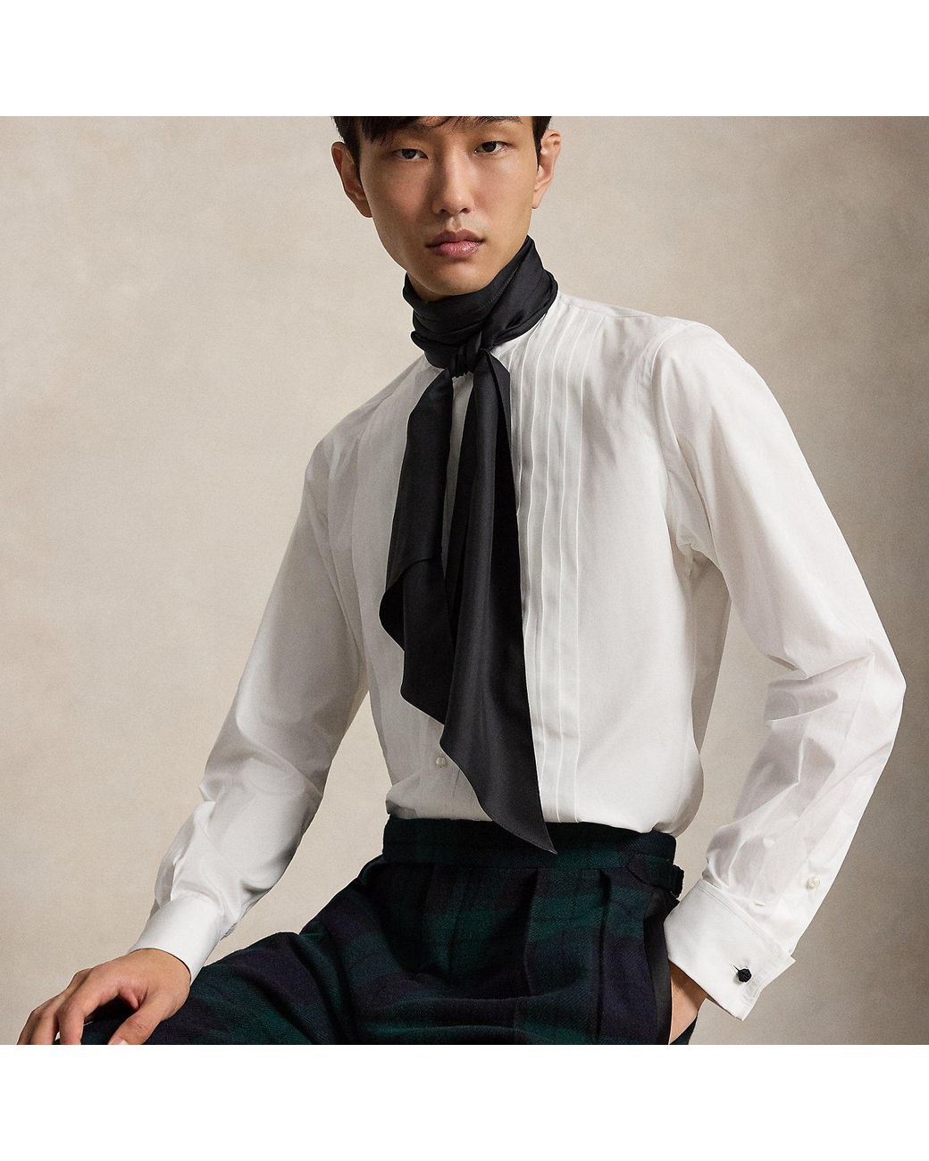 Polo Ralph Lauren Black Silk Twill Cravat for men