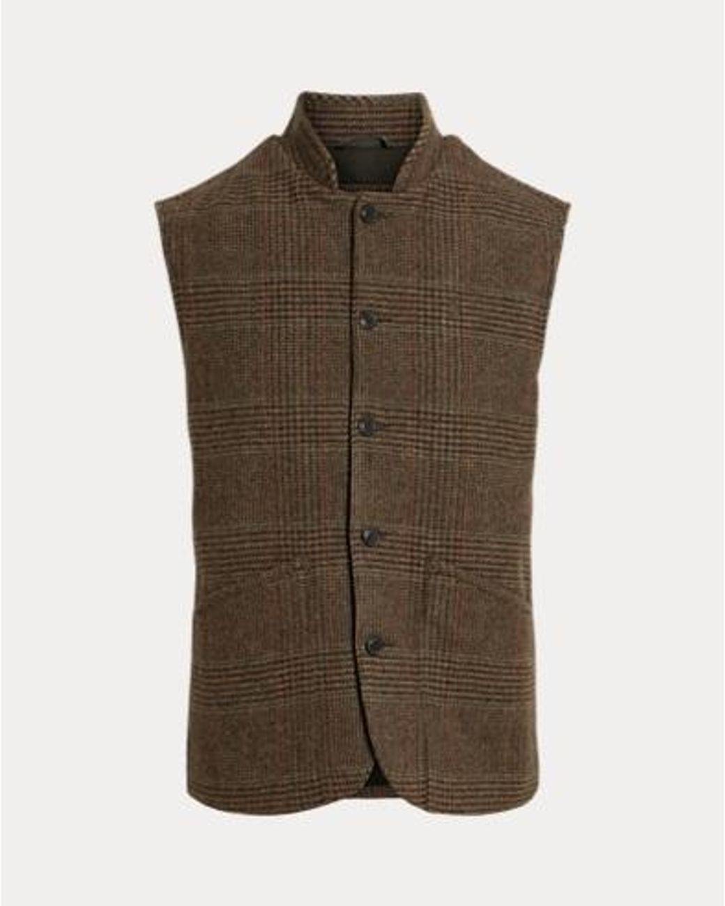 Polo Ralph Lauren Green The Langdon Plaid Tweed Waistcoat for men