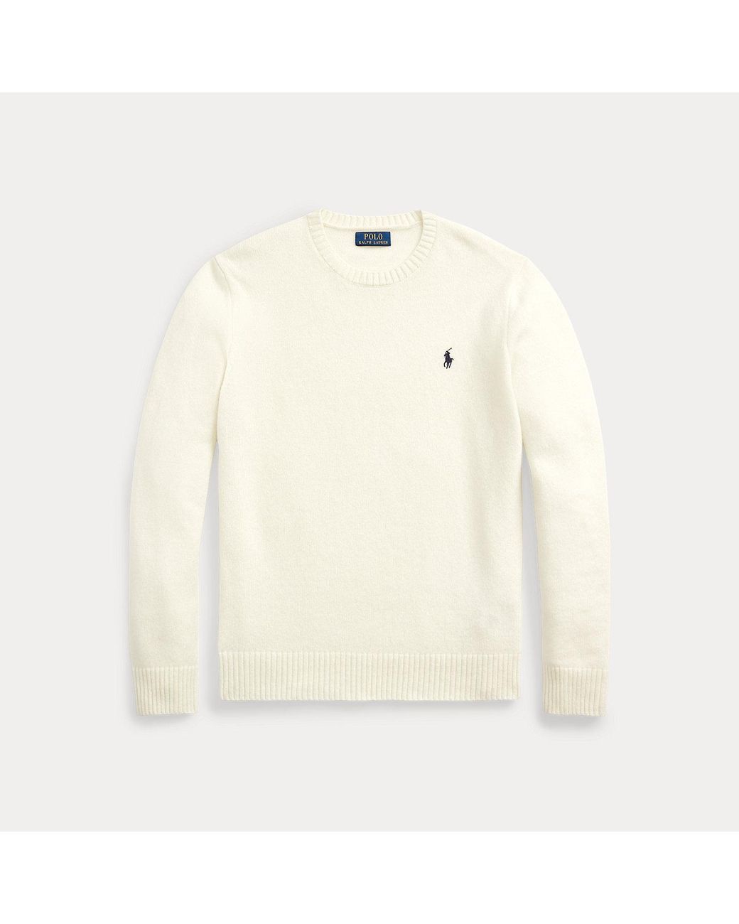 Polo Ralph Lauren White Wool-Cashmere Crewneck Jumper for men