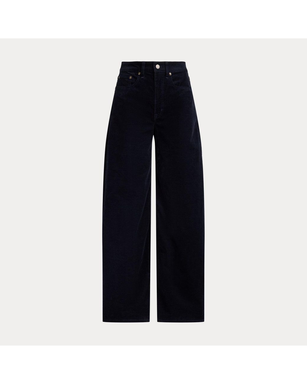 Ralph Lauren Black Corduroy High-Rise Super Wide-Leg Pant