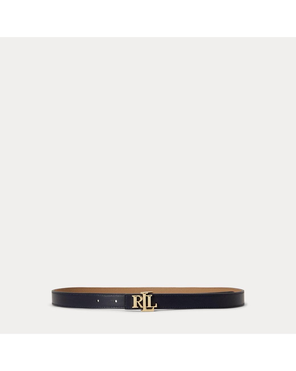 Ralph Lauren Multicolor Logo Reversible Skinny Leather Belt