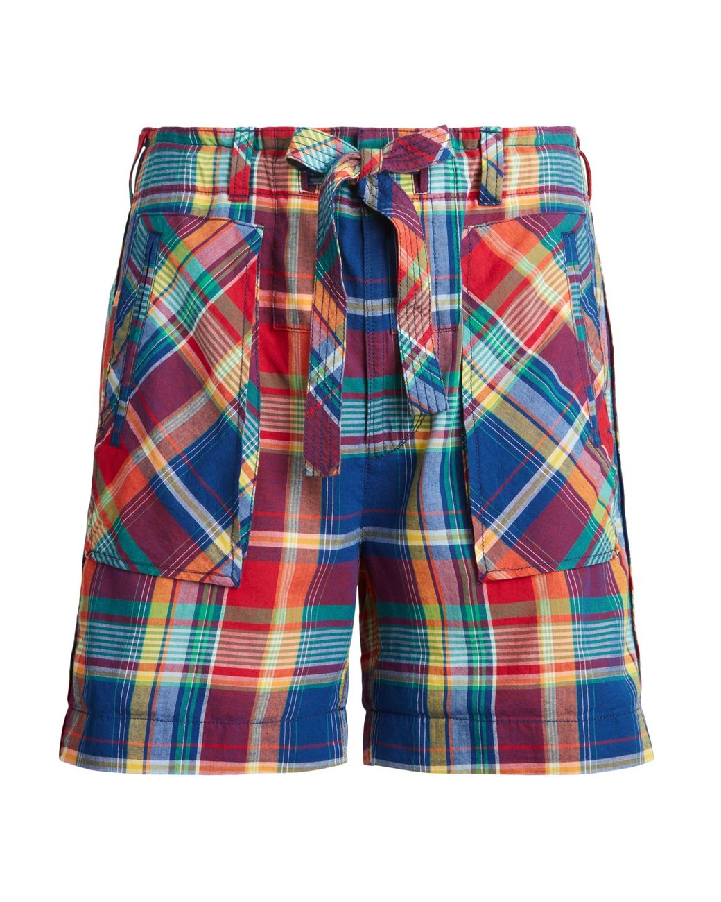 Ralph Lauren Cotton Madras Cargo Short in Blue - Lyst