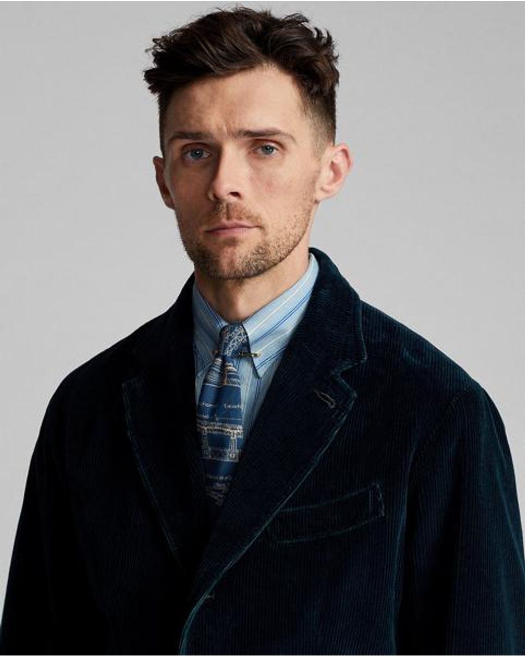 Ralph Lauren Blue Unconstructed Corduroy Sport Coat for men