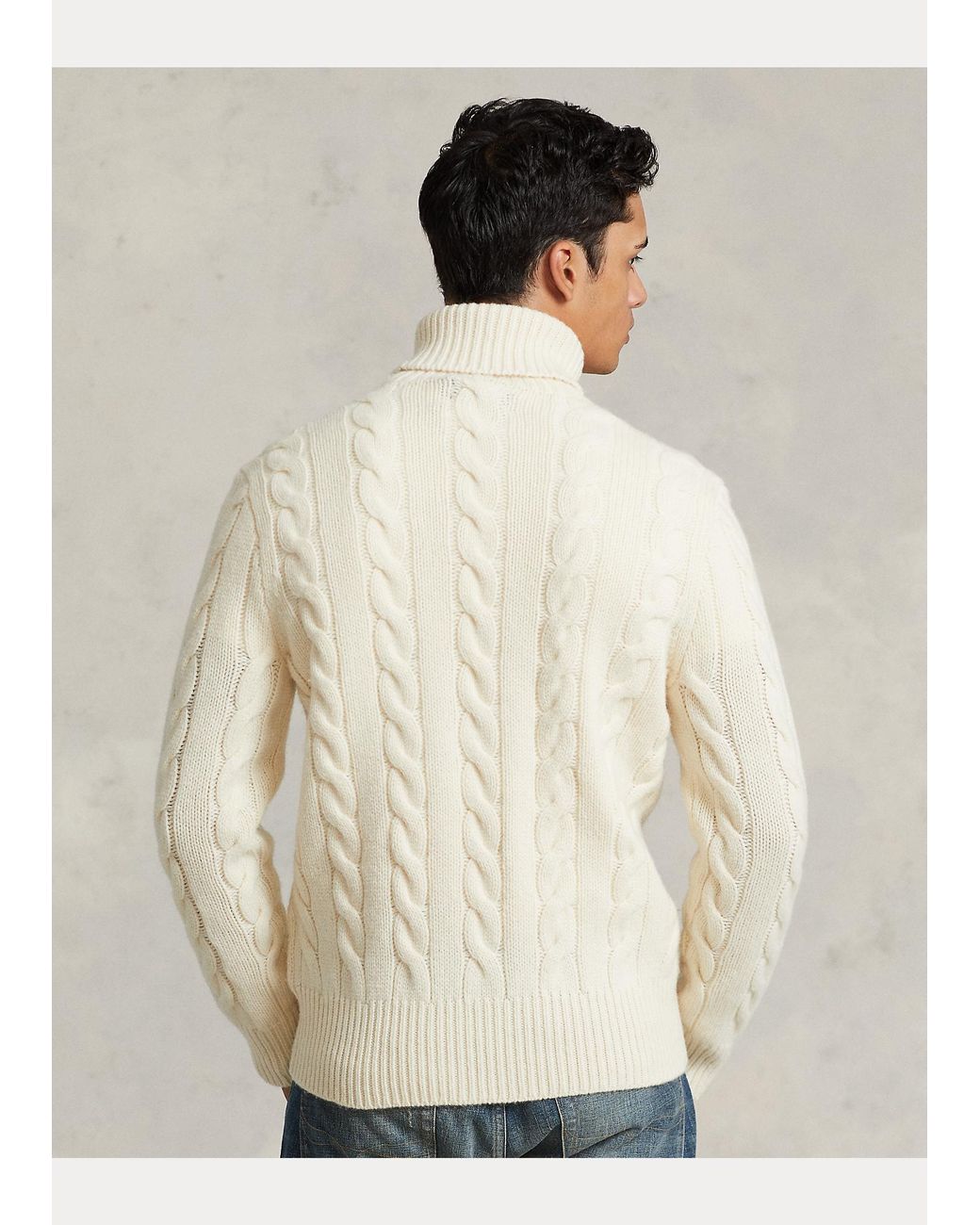 Pull col roulé torsadé laine-cachemire Ralph Lauren pour homme en coloris  Neutre | Lyst