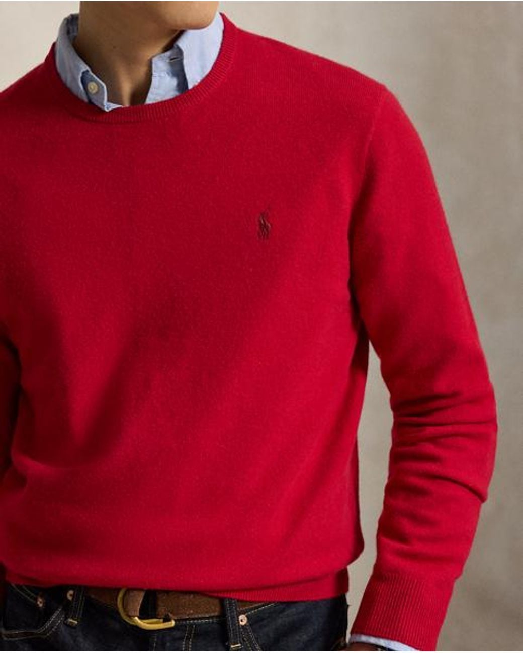 Polo Ralph Lauren Red Wool Crewneck Jumper for men