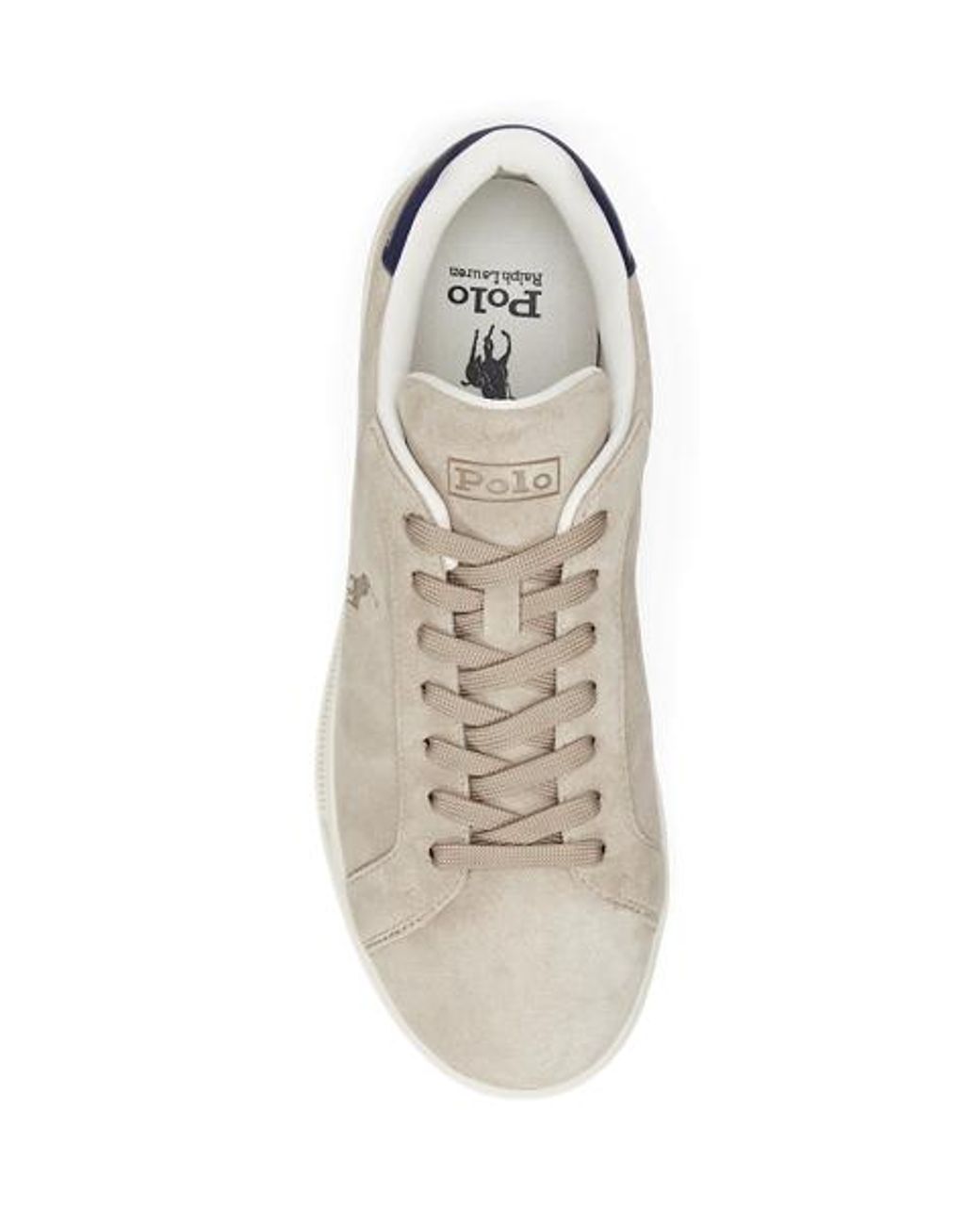 Polo Ralph Lauren White Heritage Court Ii Suede Trainer for men