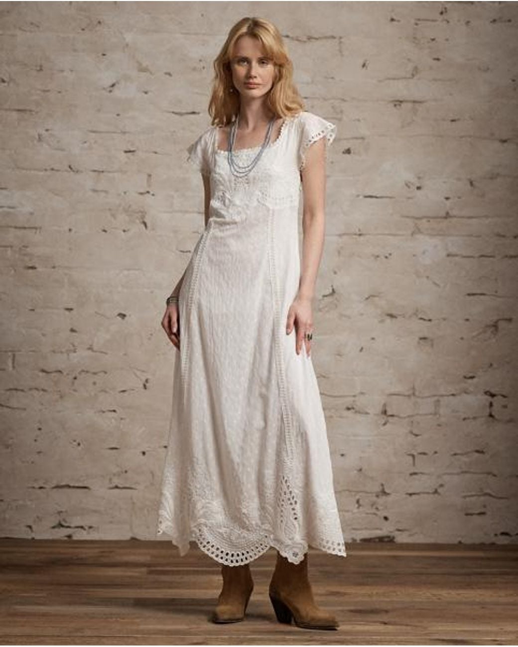 RRL Black Embroidered Cotton Voile Dress