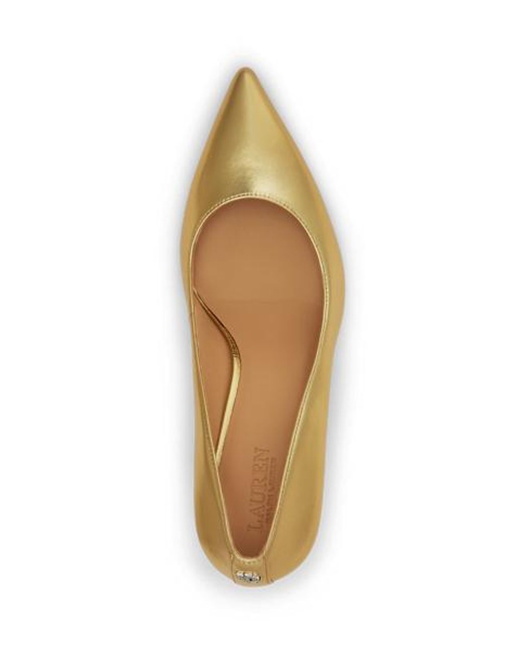 Ralph Lauren Yellow Ralph Lauren Lanette Metallic Nappa Leather Pump