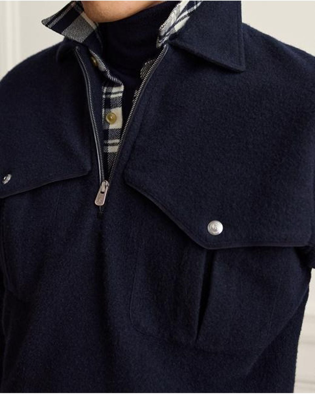 Ralph Lauren Blue Knit Cavalry Twill Pullover for men