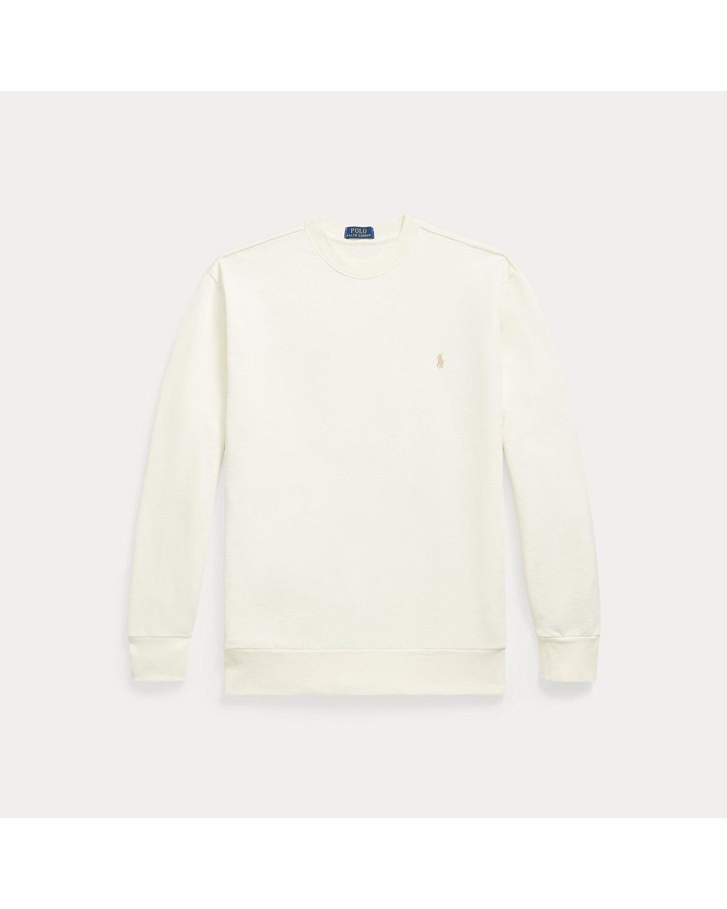 Polo Ralph Lauren White Loopback Fleece Sweatshirt for men