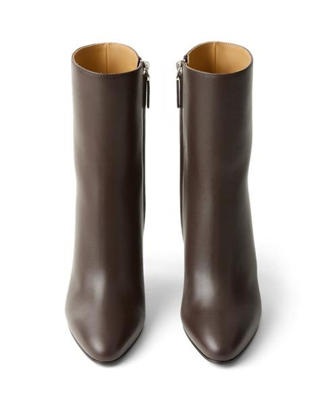 Ralph Lauren Brown Bernice 95 Mm Calfskin Bootie