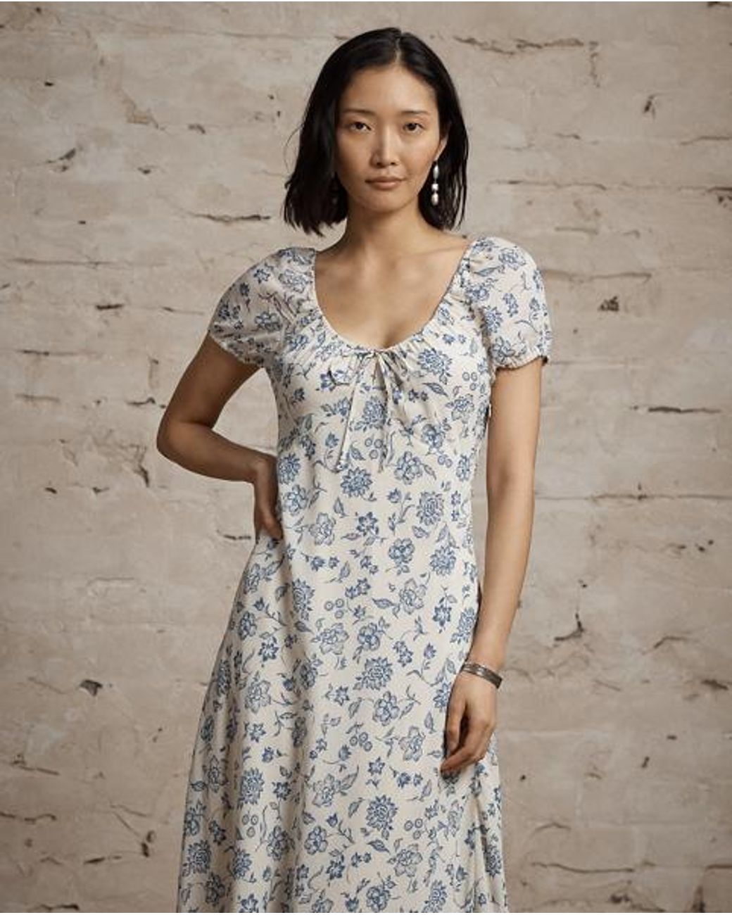 RRL White Floral-Print Voile Dress