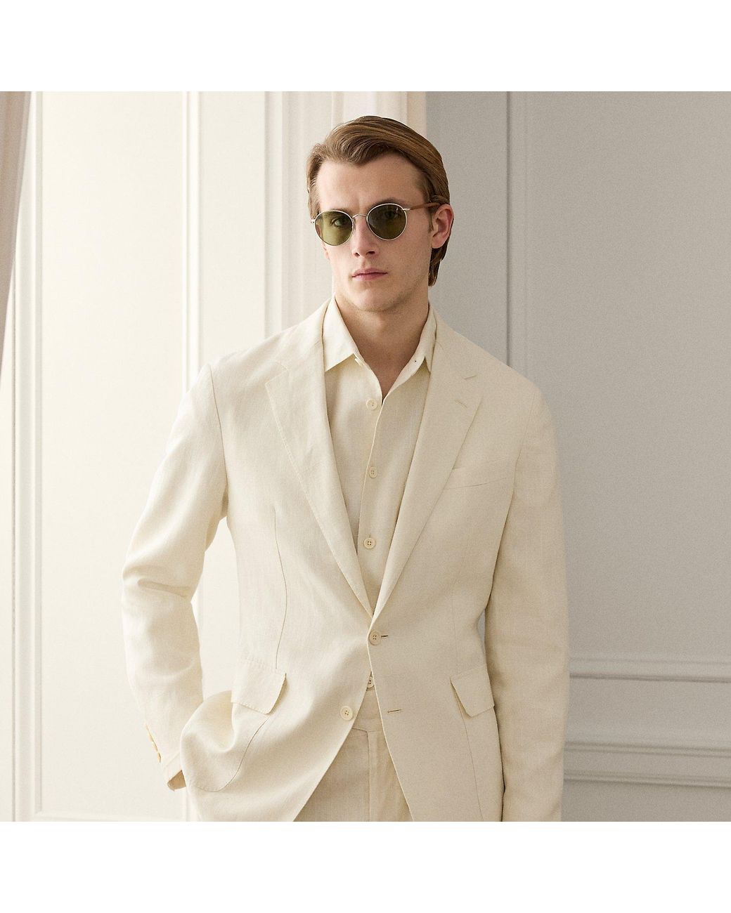 Ralph Lauren Natural Hadley Hand-Tailored Linen Suit Jacket for men