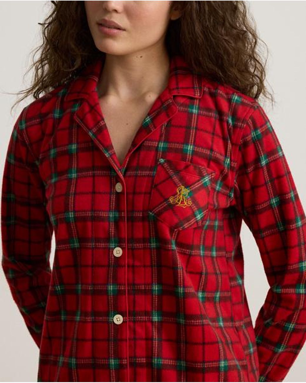 Ralph Lauren Red Plaid Microfleece Sleep Set