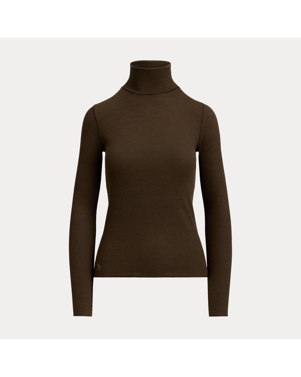Polo Ralph Lauren Brown Stretch-Blend Turtleneck
