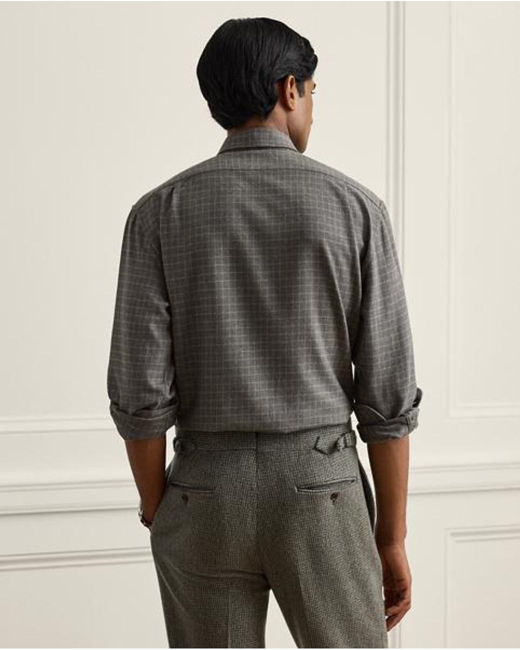Ralph Lauren Gray Tattersall Flannel Shirt for men