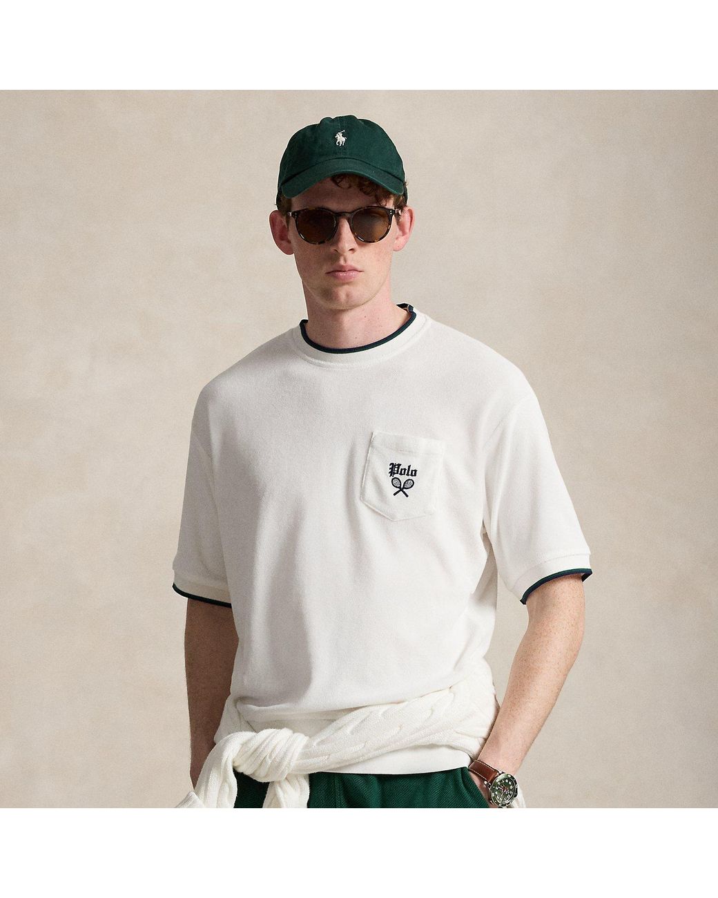 Polo Ralph Lauren Gray Relaxed Terry Short-Sleeve Sweatshirt for men