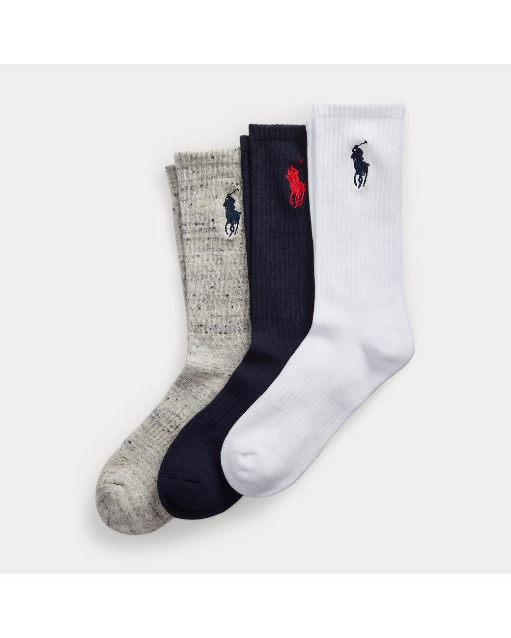 Polo Ralph Lauren Blue Big Pony Crew Sock 3-Pack for men
