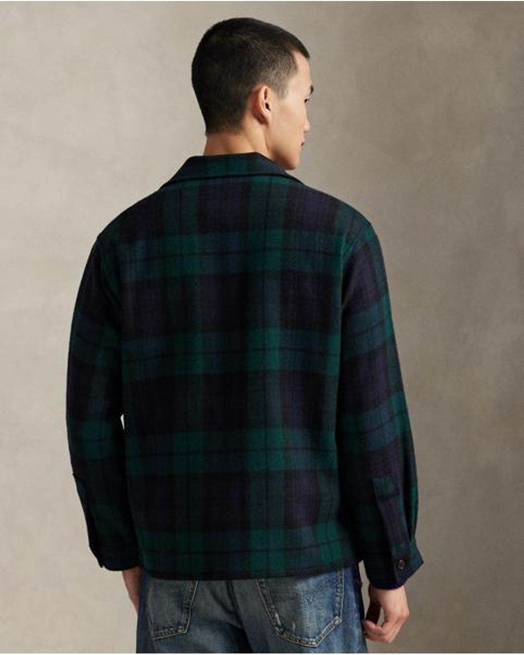 Polo Ralph Lauren Blue Plaid Wool-Alpaca Tweed Overshirt for men