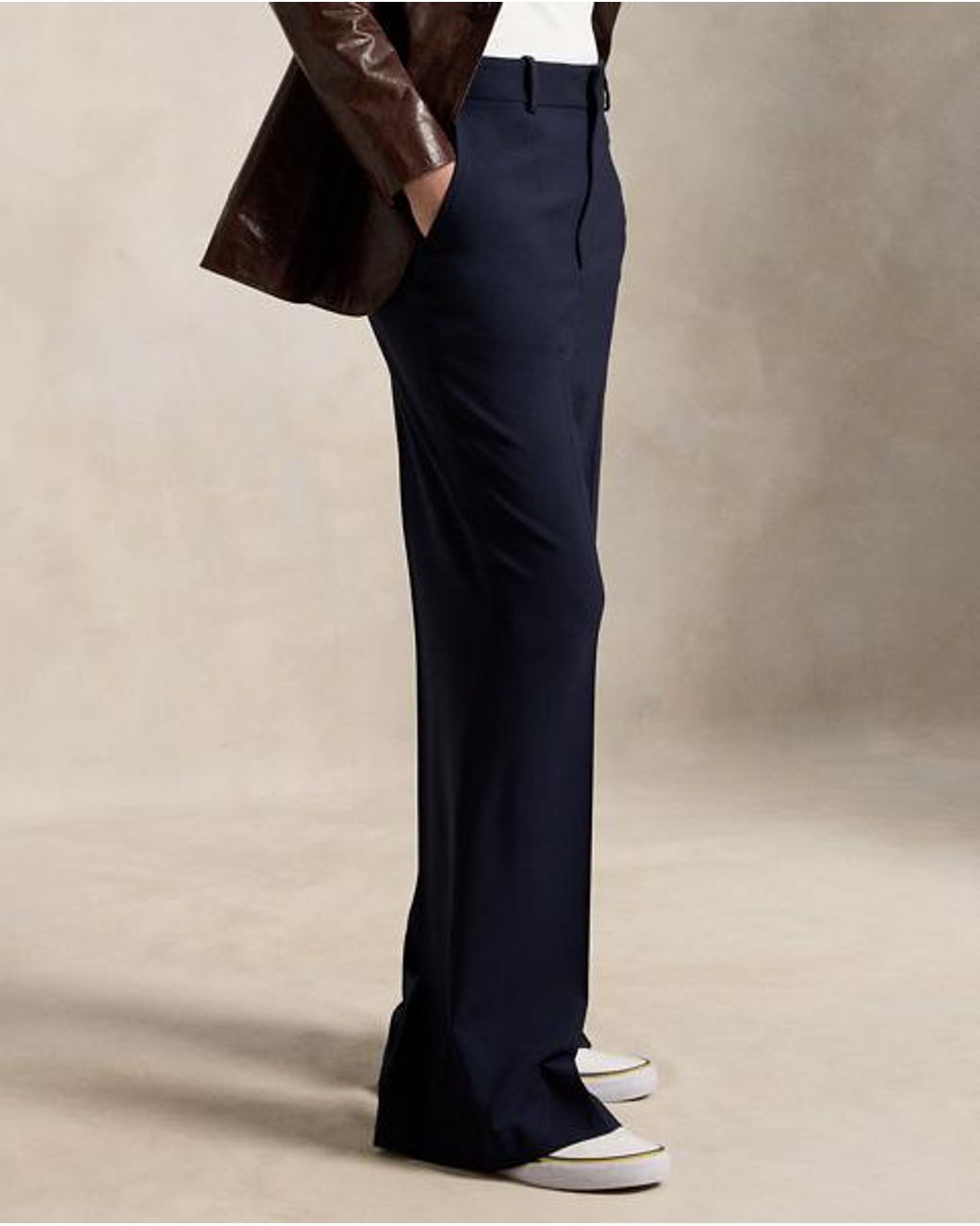 Ralph Lauren Blue Beaton Stretch-Wool Trouser