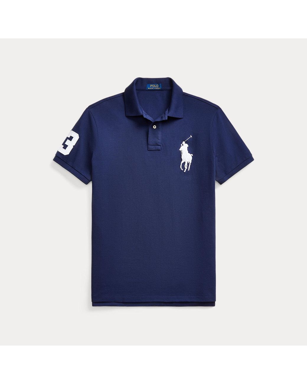 Polo Ralph Lauren Custom Slim Fit Mesh Polo in Blue for Men | Lyst UK