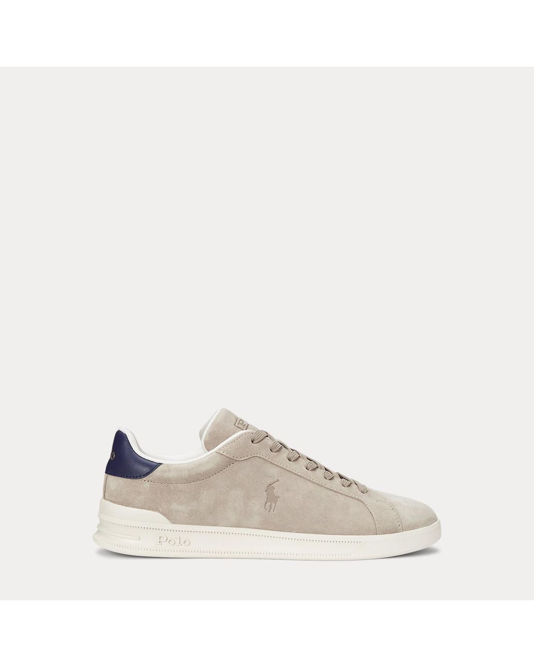 Polo Ralph Lauren White Heritage Court Ii Suede Trainer for men