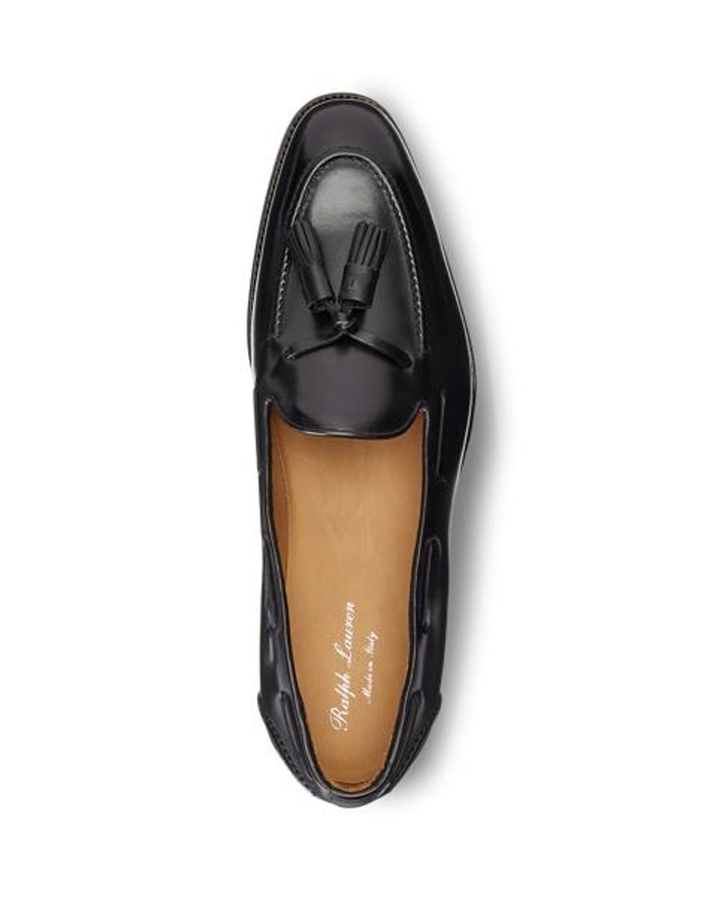 Ralph Lauren White Luther Tassel Calfskin Loafer for men