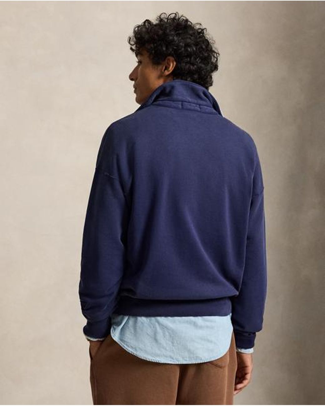 Polo Ralph Lauren Blue The Ralph Lauren Logo Collared Sweatshirt for men