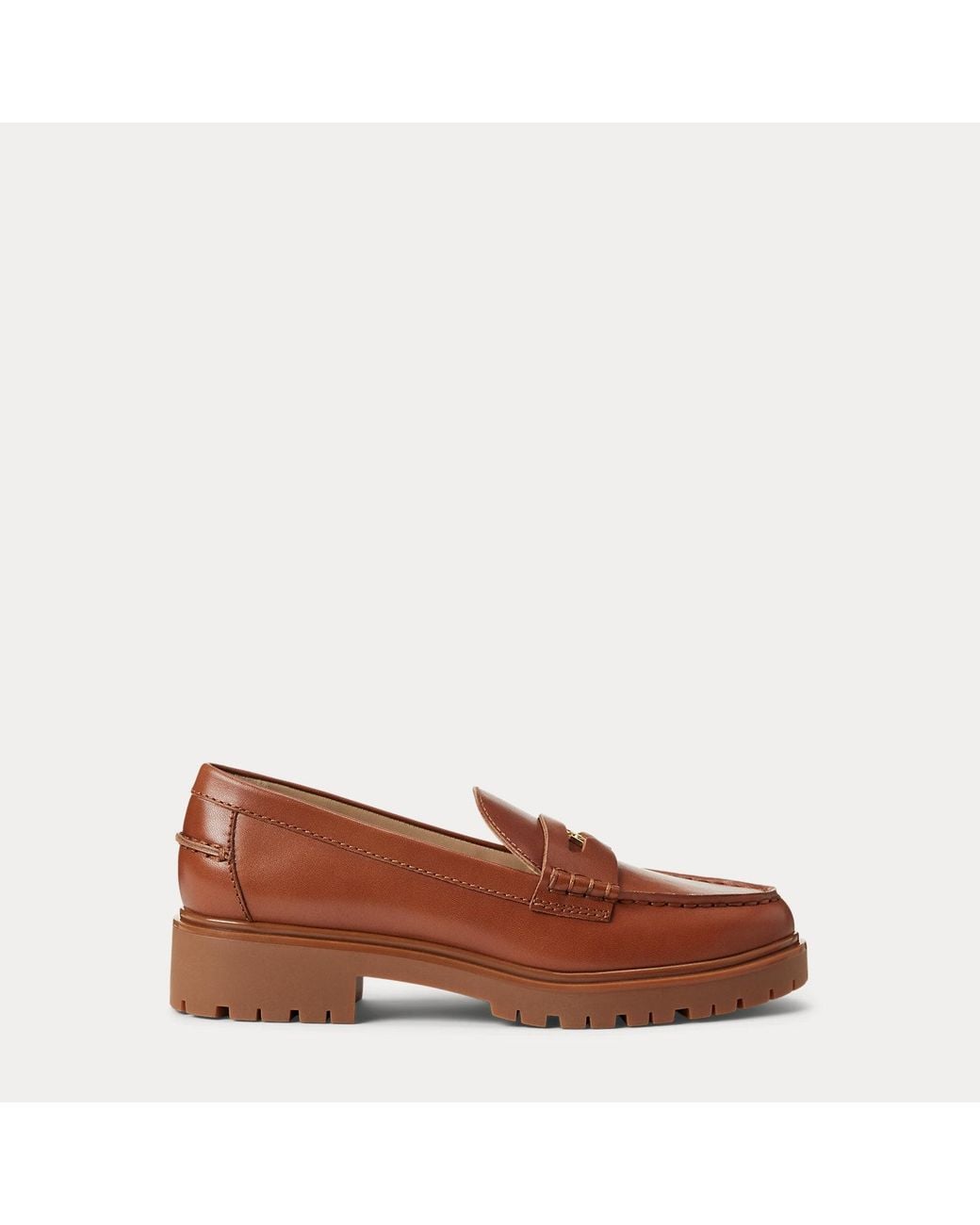 Ralph Lauren Brown Marli Calfskin Penny Loafer