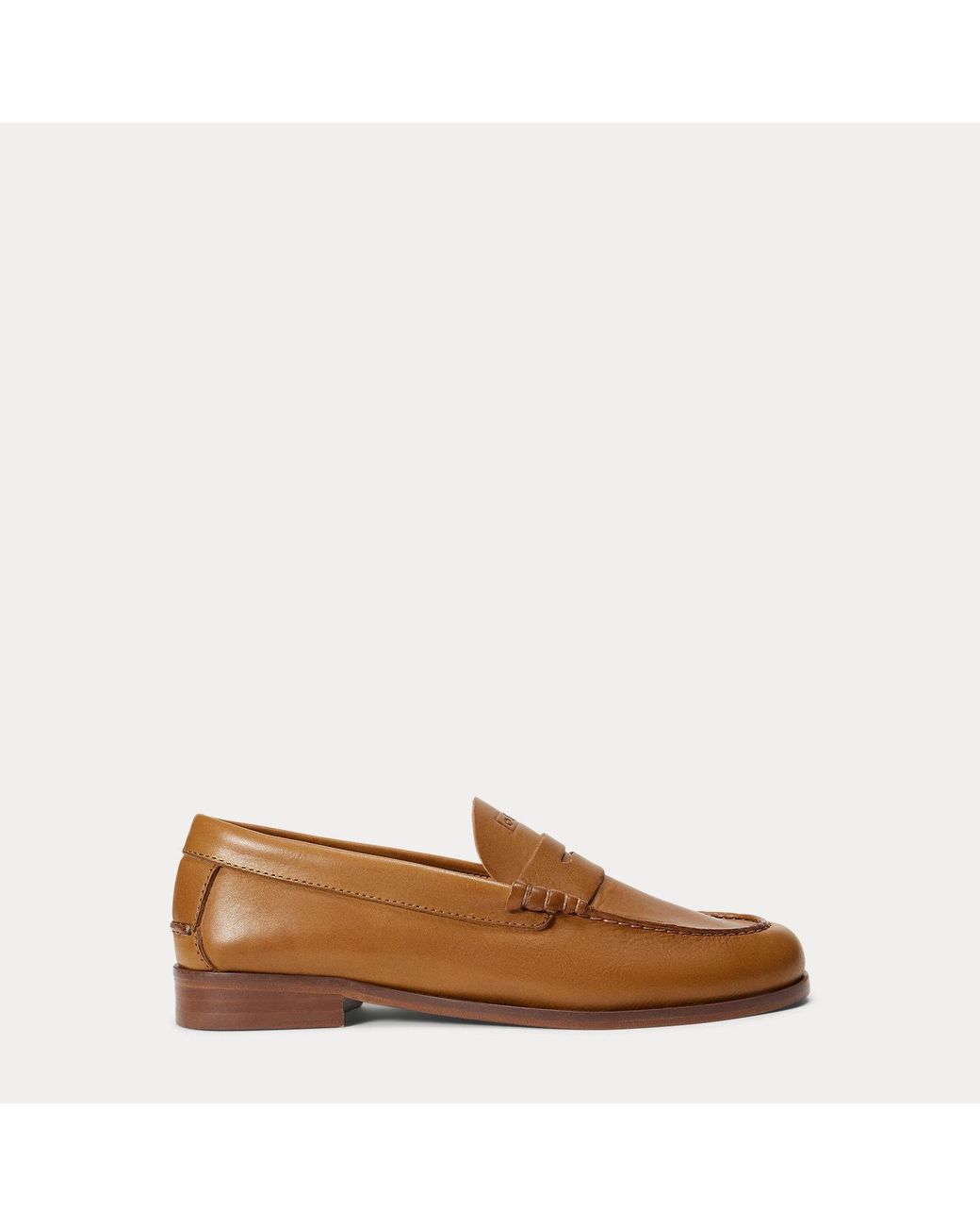 Ralph Lauren Brown Calfskin Leather Loafer