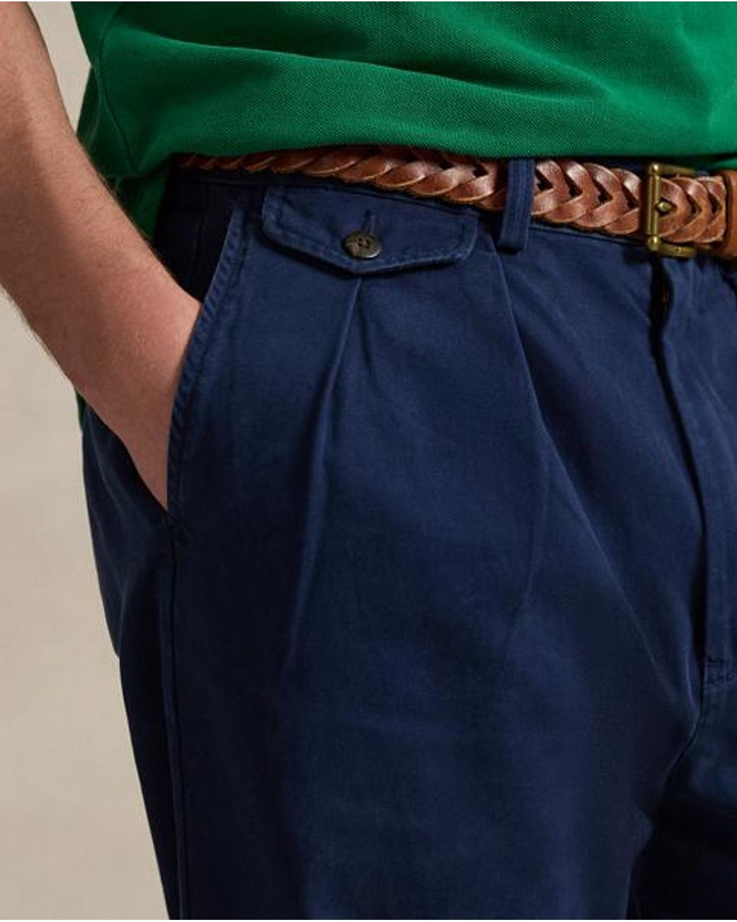 Polo Ralph Lauren Blue Whitman Relaxed Fit Pleated Trousers for men