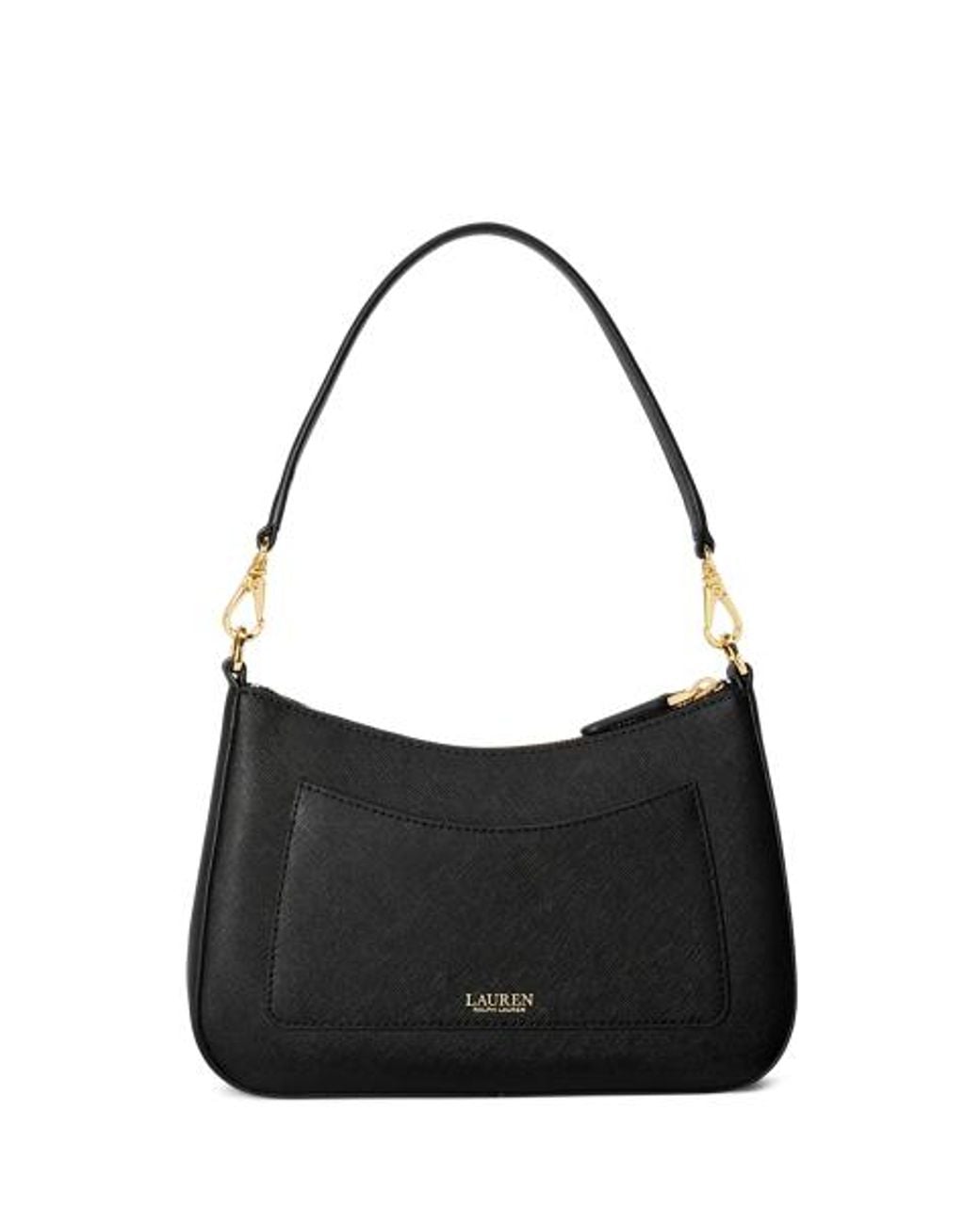 Ralph Lauren Gray Crosshatch Leather Medium Danni Bag