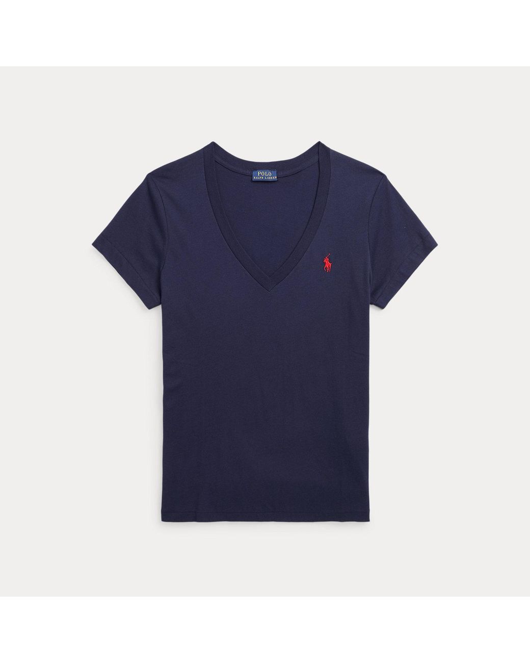 Polo Ralph Lauren Blue Cotton Jersey V-Neck T-Shirt