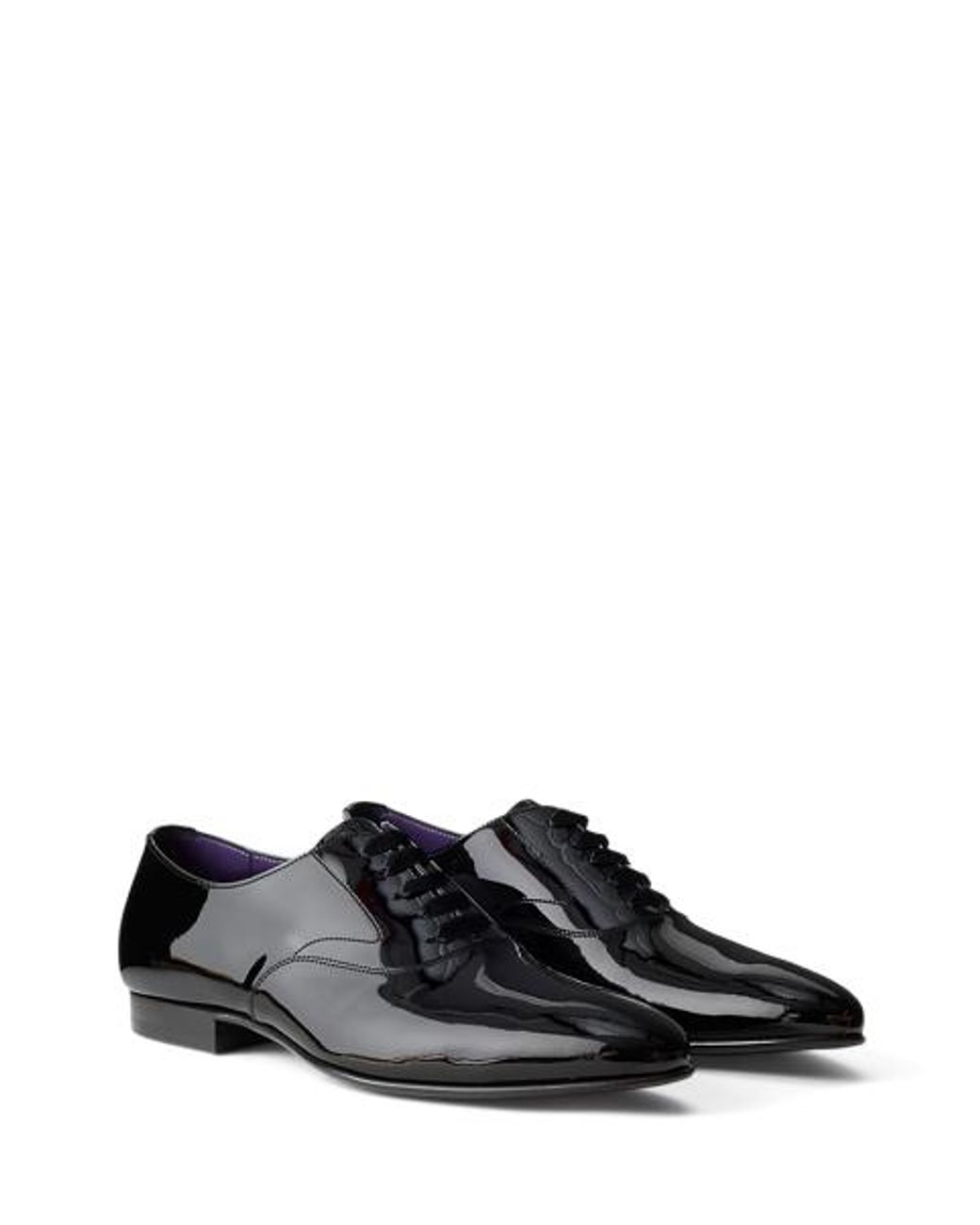 Ralph Lauren Black Paget Patent Calfskin Shoe for men