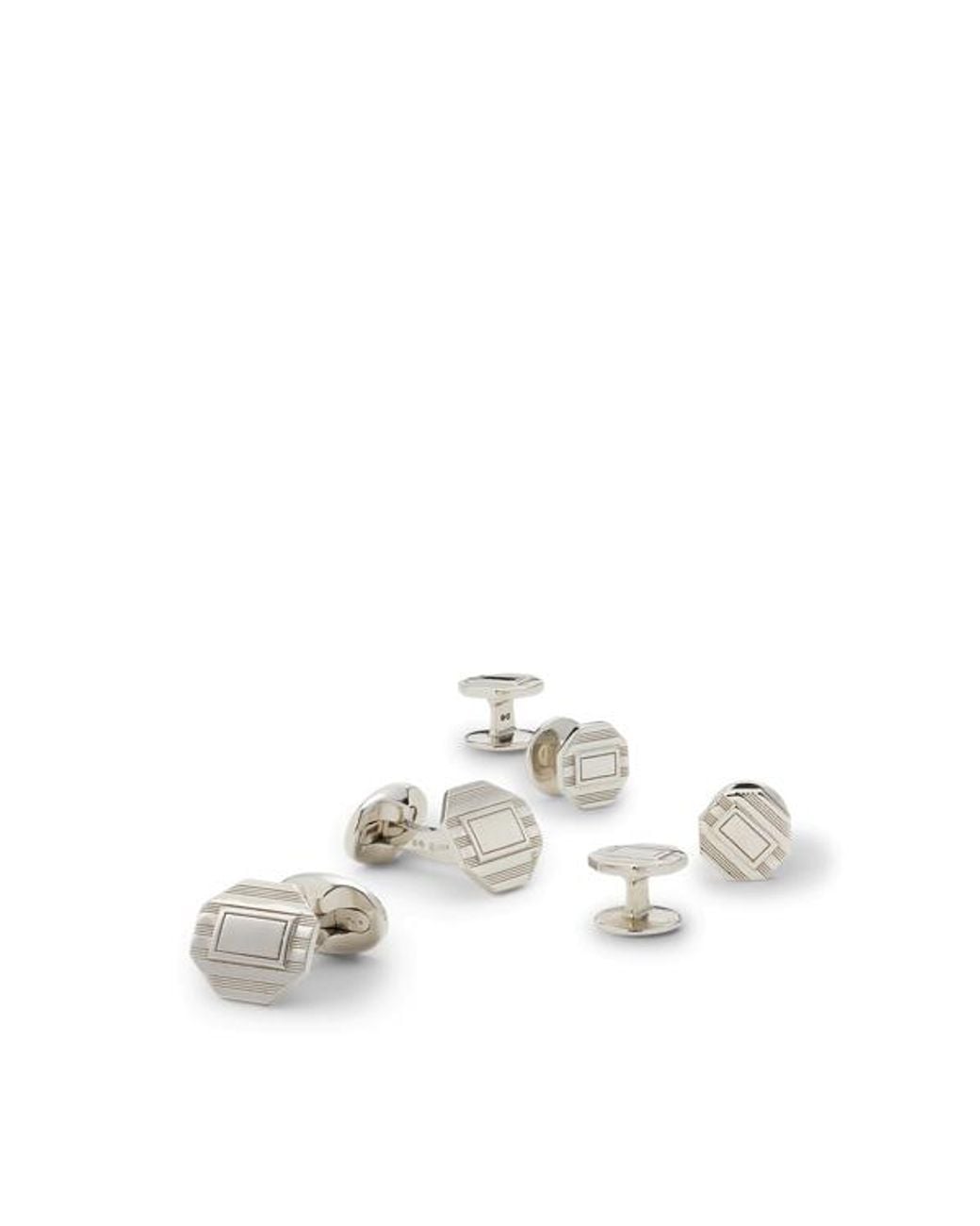 Ralph Lauren Black Engine-Turned Cuff Links & Studs for men