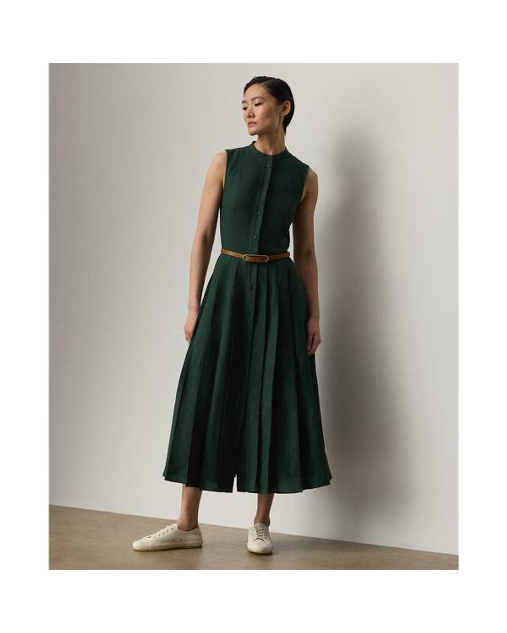 Ralph Lauren Kennedi Linen Sleeveless Day Dress in Green | Lyst Canada Ralph Lauren Kennedi Linen Sleeveless Day Dress in Green | Lyst Canada
