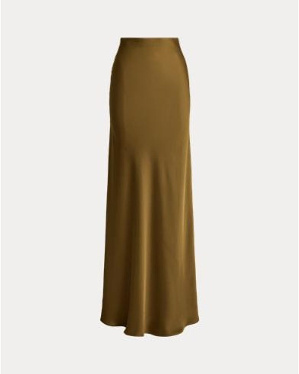 Ralph Lauren Gray Satin Charmeuse Maxiskirt