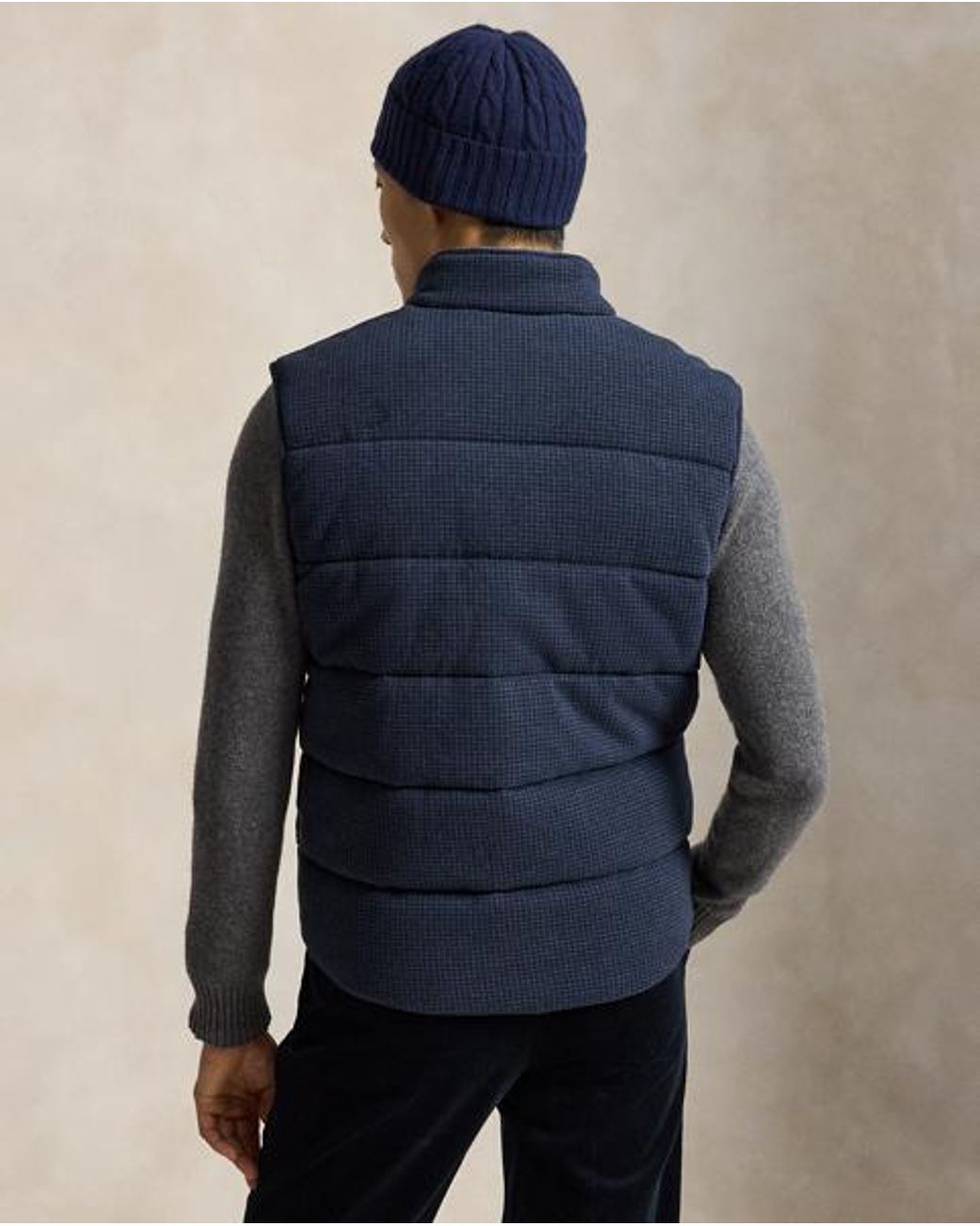 Polo Ralph Lauren Blue Houndstooth Estate-Rib Waistcoat for men