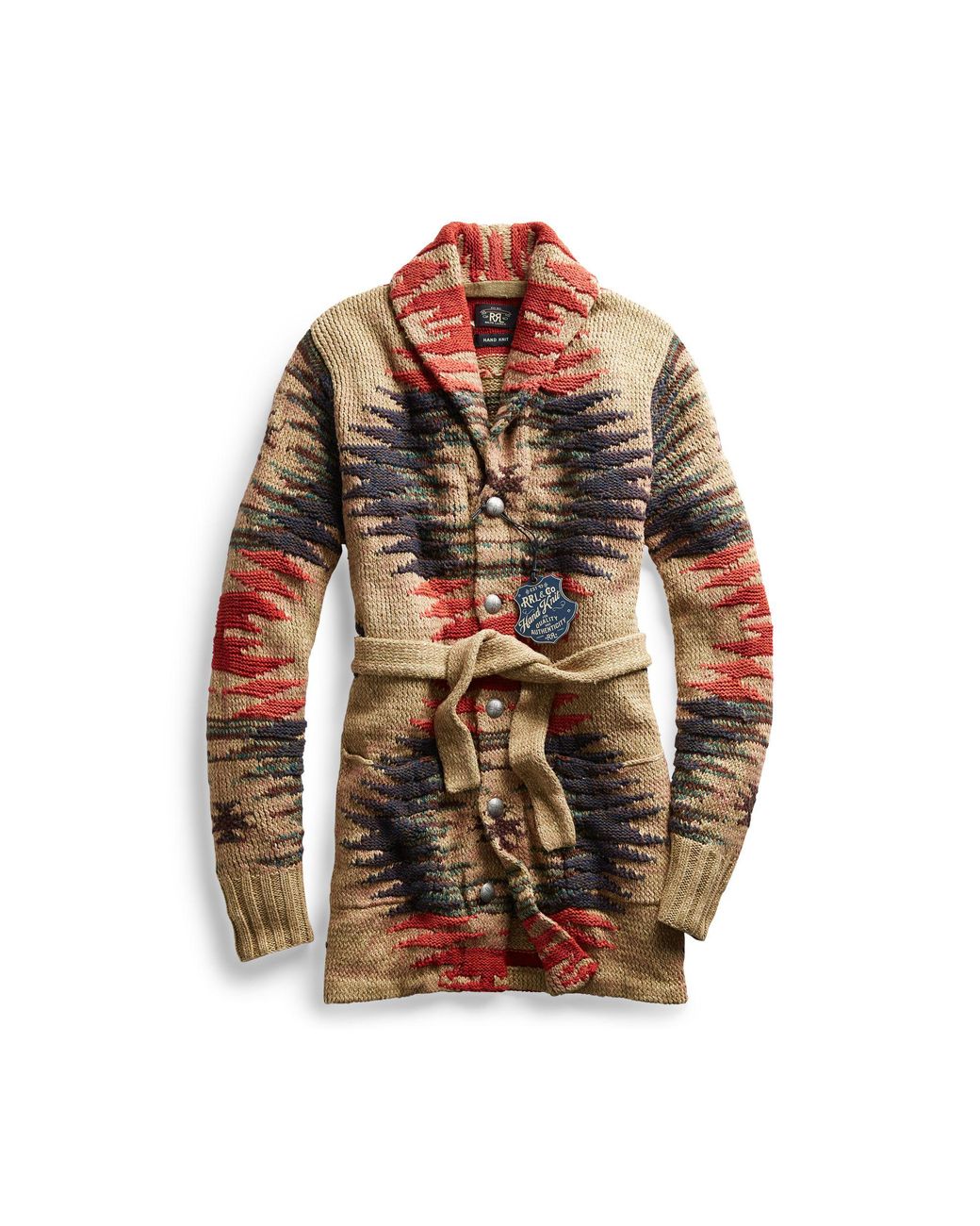 RRL Hand knit Belted Cardigan Lyst