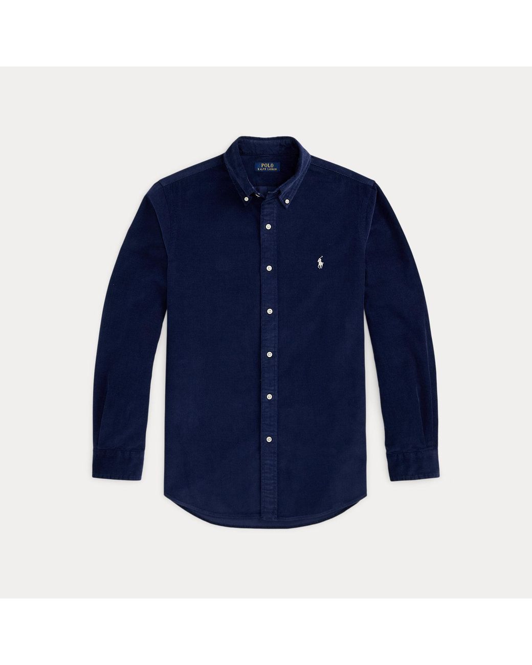 Polo Ralph Lauren Blue Custom Fit Corduroy Shirt for men