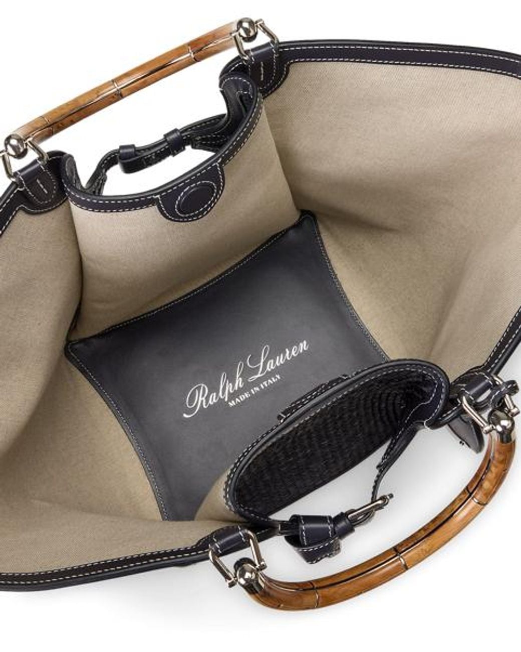 Ralph Lauren Black The Ralph Lauren Braided Raffia Large Tote