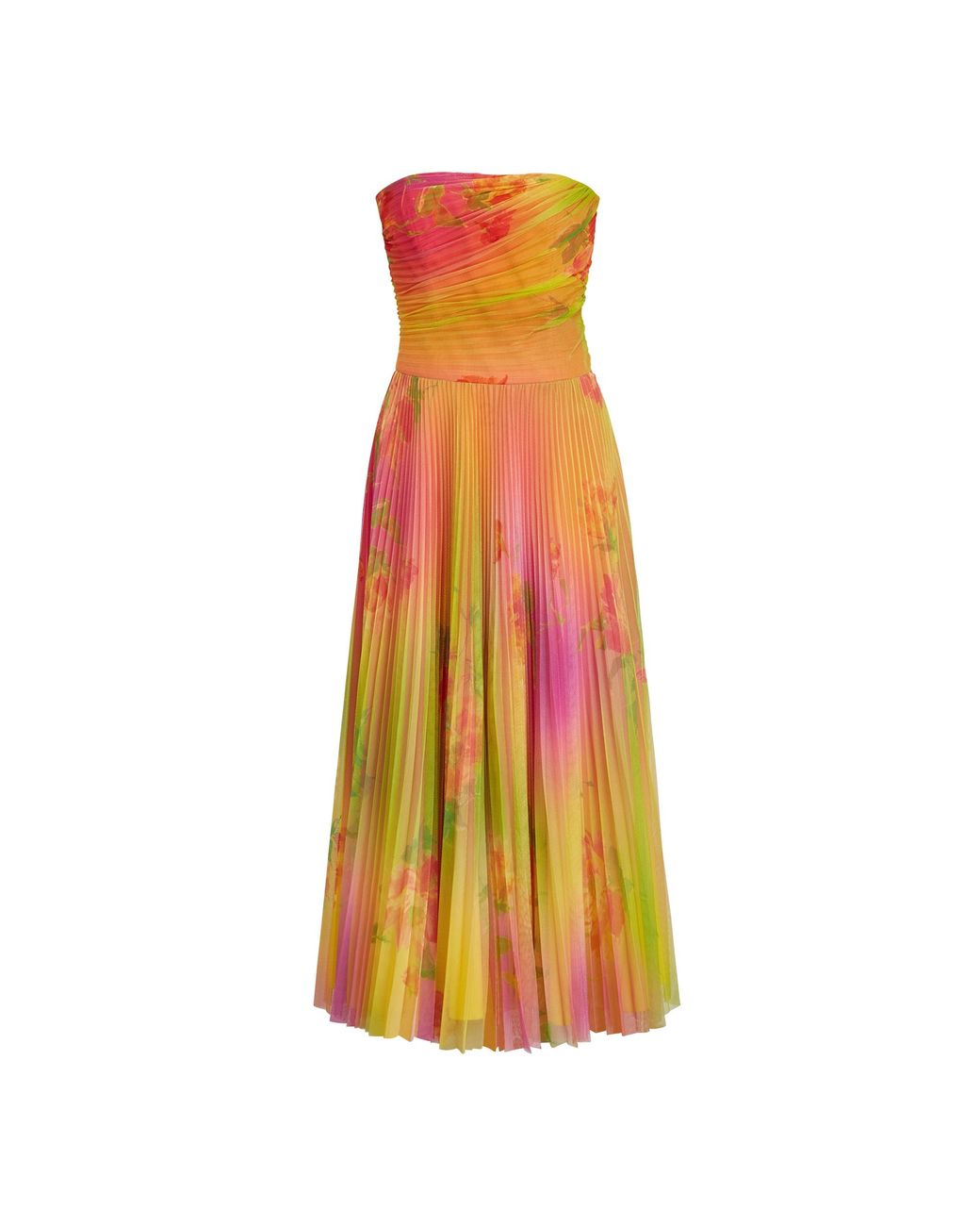 Ralph Lauren Eloise Tulle Printed Dress in Orange | Lyst