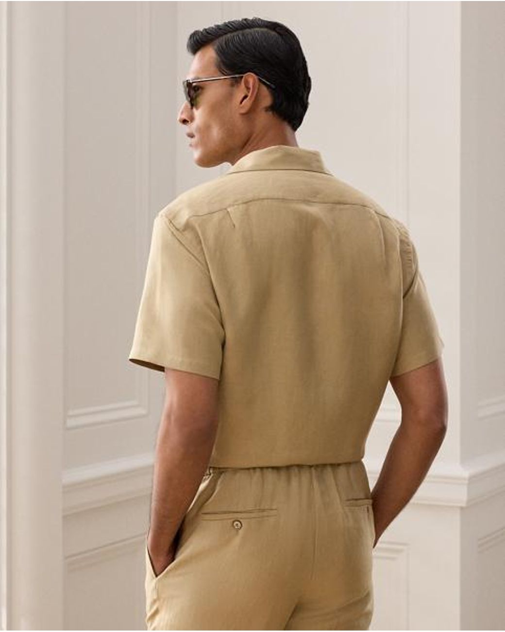 Ralph Lauren Natural Silk-Linen Camp Shirt for men