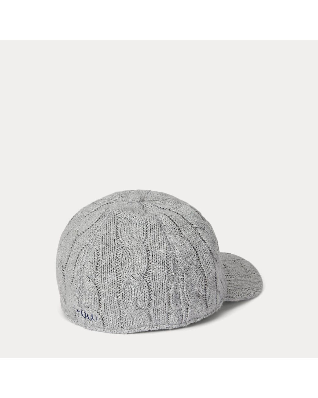 Polo Ralph Lauren Gray Cable-Knit Cotton Ball Cap