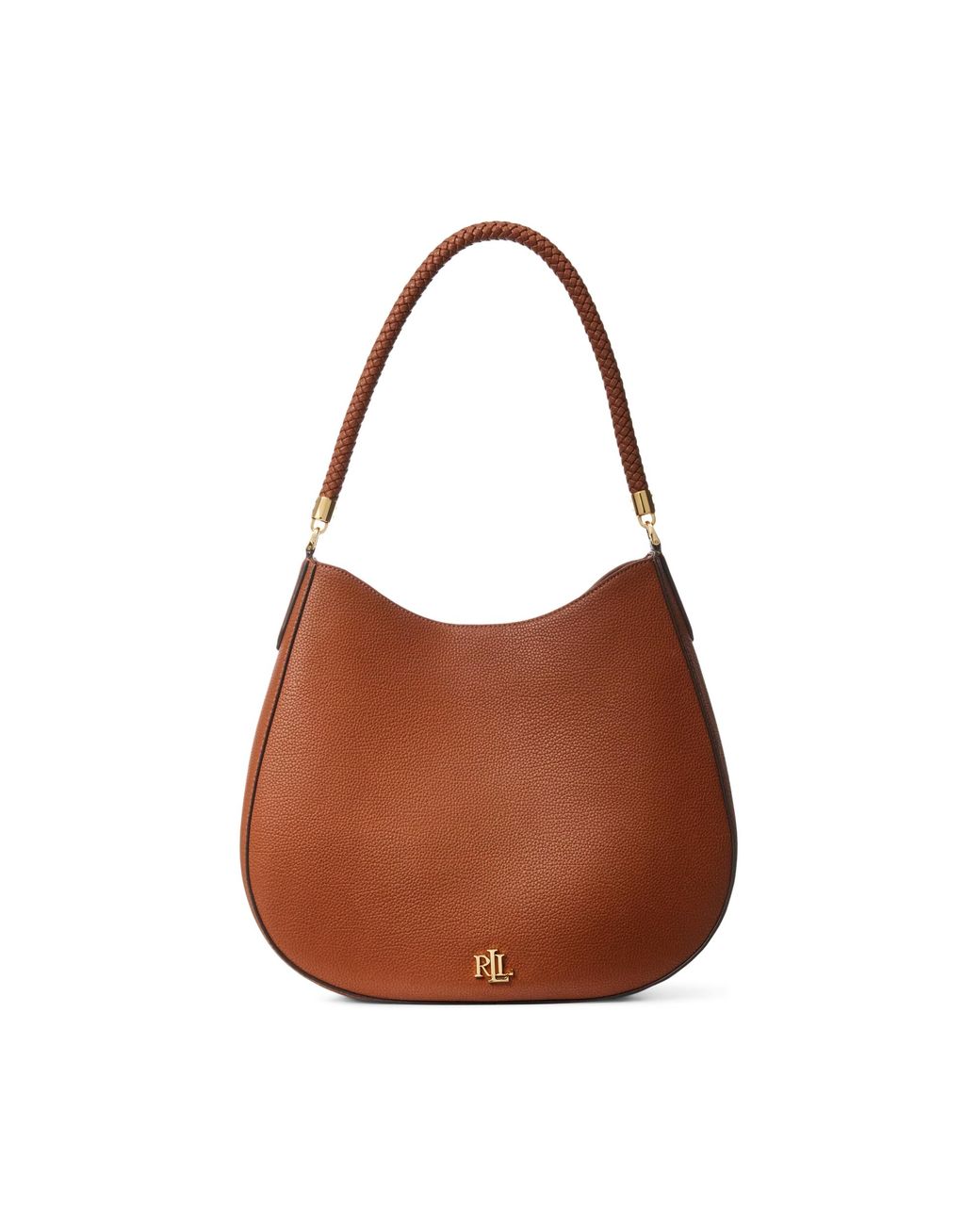 Ralph Lauren Pebbled Leather Charli Shoulder Bag in Brown Lyst